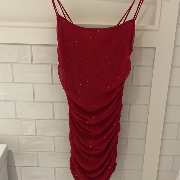 A shiny red dress perfect for a night out brand: Lucy in the sky Size Small - Picture 2 of 3